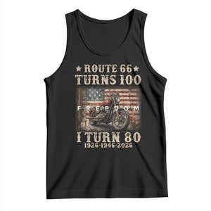 Route Highway 66 Turns 100 I Turn 80 Tank Top Vintage 1946 American Freedom Motorcycle Lover 80th Birthday Gift