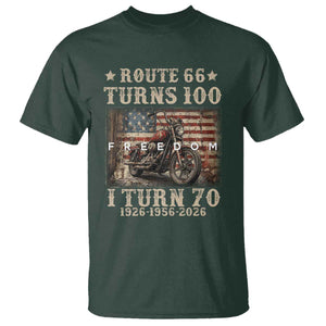 Route Highway 66 Turns 100 I Turn 70 T Shirt Vintage 1956 American Freedom Motorcycle Lover 70th Birthday Gift