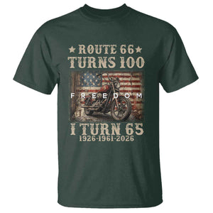 Route Highway 66 Turns 100 I Turn 65 T Shirt Vintage 1961 American Freedom Motorcycle Lover 65th Birthday Gift