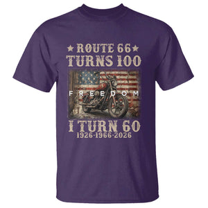 Route Highway 66 Turns 100 I Turn 60 T Shirt Vintage 1966 American Freedom Motorcycle Lover 60th Birthday Gift