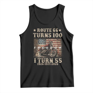 Route Highway 66 Turns 100 I Turn 55 Tank Top Vintage 1971 American Freedom Motorcycle Lover 55th Birthday Gift