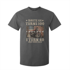 Route Highway 66 Turns 100 I Turn 40 T Shirt For Kid Vintage 1986 American Freedom Motorcycle Lover 40th Birthday Gift