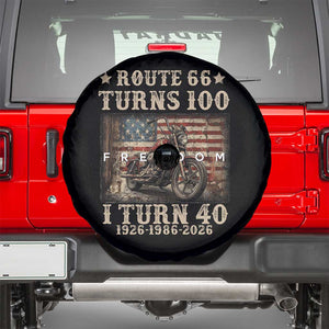 Route Highway 66 Turns 100 I Turn 40 Spare Tire Cover Vintage 1986 American Freedom Motorcycle Lover 40th Birthday Gift