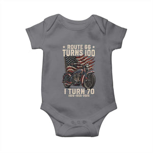 Route Highway 66 Turns 100 I Turn 70 Baby Onesie Vintage 1956 American Classic V-Twin Motorcycle Lover 70th Birthday Gift