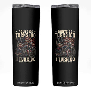 Route Highway 66 Turns 100 I Turn 60 Skinny Tumbler Vintage 1966 American Classic V-Twin Motorcycle Lover 60th Birthday Gift
