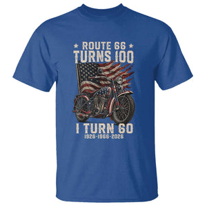 Route Highway 66 Turns 100 I Turn 60 T Shirt Vintage 1966 American Classic V-Twin Motorcycle Lover 60th Birthday Gift
