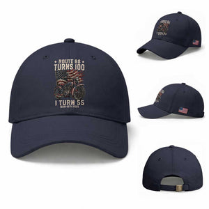 Route Highway 66 Turns 100 I Turn 55 Baseball Cap Vintage 1971 American Classic V-Twin Motorcycle Lover 55th Birthday Gift
