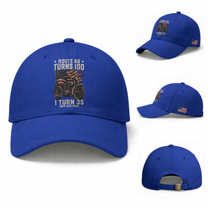 Route Highway 66 Turns 100 I Turn 35 Baseball Cap Vintage 1991 American Clasic V-Twin Motorcycle Lover 35th Birthday Gift