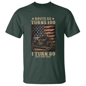 Route Highway 66 Turns 100 I Turn 80 T Shirt Vintage 1946 American Motorcycle Lover 80th Birthday Gift