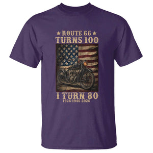 Route Highway 66 Turns 100 I Turn 80 T Shirt Vintage 1946 American Motorcycle Lover 80th Birthday Gift