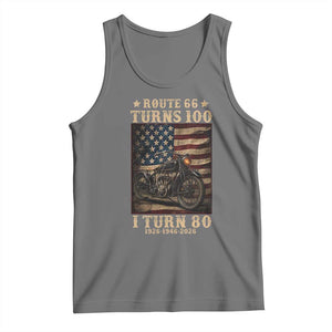 Route Highway 66 Turns 100 I Turn 80 Tank Top Vintage 1946 American Motorcycle Lover 80th Birthday Gift