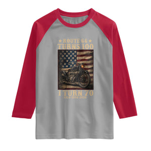 Route Highway 66 Turns 100 I Turn 70 Raglan Shirt Vintage 1956 American Motorcycle Lover 70th Birthday Gift