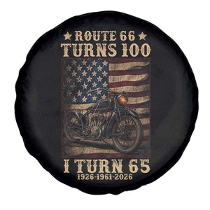 Route Highway 66 Turns 100 I Turn 65 Spare Tire Cover Vintage 1961 American Motorcycle Lover 65th Birthday Gift