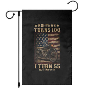 Route Highway 66 Turns 100 I Turn 55 Garden Flag Vintage 1971 American Motorcycle Lover 55th Birthday Gift