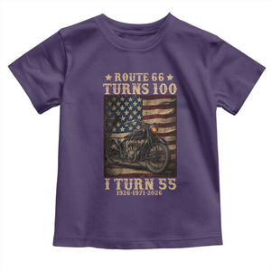 Route Highway 66 Turns 100 I Turn 55 Toddler T Shirt Vintage 1971 American Motorcycle Lover 55th Birthday Gift