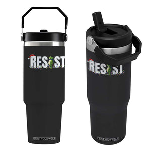 Resist Frog Christmas Flip Straw Tumbler Funny Portland Protest ICE Activist Meme 2025 TS14 One Size: 30 oz Black Print Your Wear