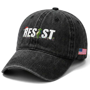 Resist Frog Christmas Washed Cotton Baseball Cap Funny Portland Protest ICE Activist Meme 2025 TS14 Print Your Wear