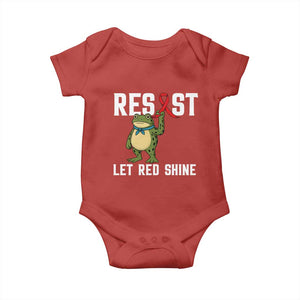 Resist Frog AIDS Awareness Baby Onesie Funny Portland Activist Meme HIV Support Red Ribbon TS14 Red Print Your Wear