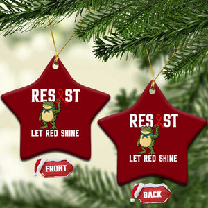Resist Frog AIDS Awareness Ceramic Ornament Funny Portland Activist Meme HIV Support Red Ribbon TS14 Print Your Wear