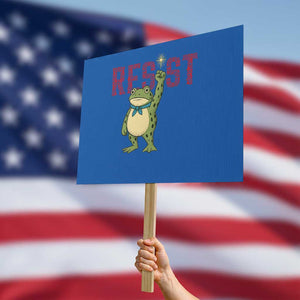 Resist Frog AIDS Awareness Protest Sign Portland Activist Political Meme HIV Support Red Ribbon TS14 Horizontal 18" × 24" Blue Print Your Wear