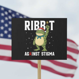 Resist Frog AIDS Awareness Christmas Protest Sign Funny Portland Activist Meme HIV Support Red Ribbon TS14 Horizontal 18" × 24" Black Print Your Wear