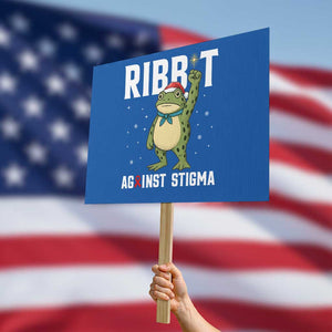 Resist Frog AIDS Awareness Christmas Protest Sign Funny Portland Activist Meme HIV Support Red Ribbon TS14 Horizontal 18" × 24" Blue Print Your Wear