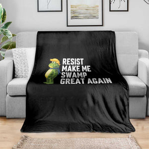 Resist Frog Throw Blanket Funny Polittical 2025 Meme TS14 Print Your Wear