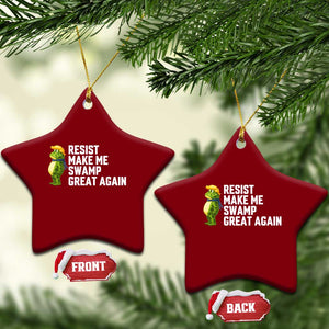 Resist Frog Ceramic Ornament Funny Polittical 2025 Meme TS14 Print Your Wear