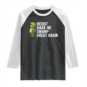 Resist Frog Raglan Shirt Funny Polittical 2025 Meme TS14 Black White Print Your Wear