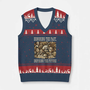 Honoring The Past Inspiring The Future V-Neck Knit Sweater Vest Black History Month TS14 Navy Red Print Your Wear
