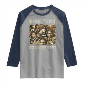Honoring The Past Inspiring The Future Raglan Shirt Black History Month TS14 Sport Gray Navy Print Your Wear