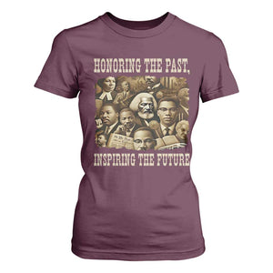 Honoring The Past Inspiring The Future T Shirt For Women Black History Month TS14 Maroon Print Your Wear
