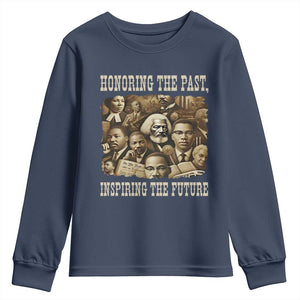 Honoring The Past Inspiring The Future Youth Sweatshirt Black History Month TS14 Navy Print Your Wear