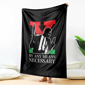 Malcolm X Throw Blanket By Any Means Necessary TS14 Print Your Wear