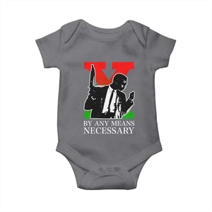 Malcolm X Baby Onesie By Any Means Necessary TS14 Charcoal Print Your Wear