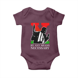 Malcolm X Baby Onesie By Any Means Necessary TS14 Maroon Print Your Wear