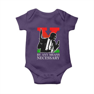 Malcolm X Baby Onesie By Any Means Necessary TS14 Purple Print Your Wear