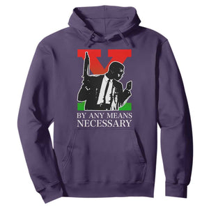 Malcolm X Hoodie By Any Means Necessary TS14 Purple Print Your Wear
