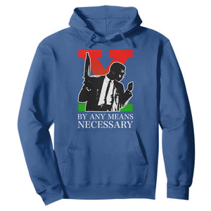 Malcolm X Hoodie By Any Means Necessary TS14 Royal Blue Print Your Wear
