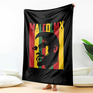 Malcolm X Throw Blanket Pan African Flag Black History TS14 Print Your Wear