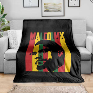 Malcolm X Throw Blanket Pan African Flag Black History TS14 Print Your Wear