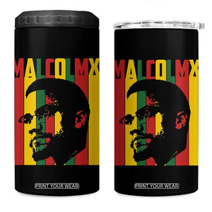 Malcolm X 4 in 1 Can Cooler Tumbler Pan African Flag Black History TS14 One Size: 16 oz Black Print Your Wear
