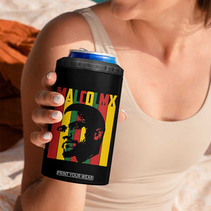 Malcolm X 4 in 1 Can Cooler Tumbler Pan African Flag Black History TS14 Print Your Wear