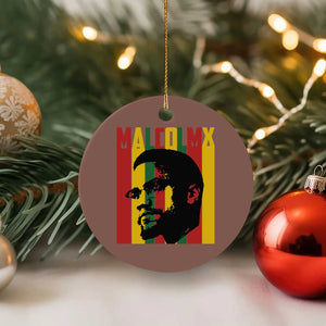 Malcolm X Ceramic Ornament Pan African Flag Black History TS14 1pc Mocha Print Your Wear