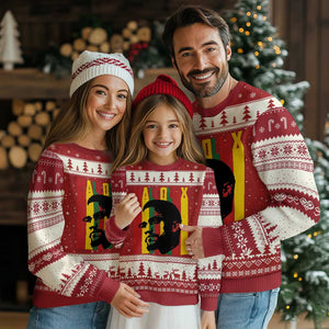 Malcolm X Ugly Christmas Sweater Pan African Flag Black History TS14 Red Beige Print Your Wear