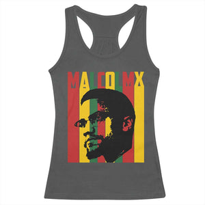 Malcolm X Racerback Tank Top Pan African Flag Black History TS14 Dark Heather Print Your Wear