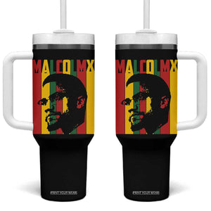 Malcolm X Tumbler With Handle Pan African Flag Black History TS14 One Size: 40 oz Black Print Your Wear
