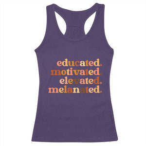 Black Pride Melanin Racerback Tank Top Educated Motivated Elevated Melanated TS14 Purple Print Your Wear