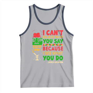 James Baldwin Tank Top I Can't Believe What You Say Because I See What You Do TS14 Athletic Heather Navy Print Your Wear