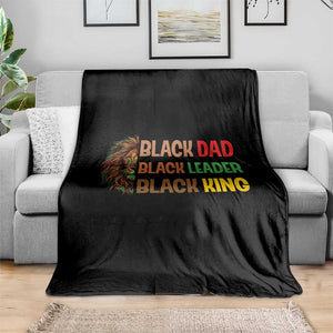 Black Affrican Melanin Throw Blanket Lion Father Day Dad Leader Black King TS14 Print Your Wear